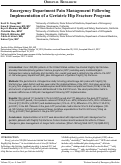 Cover page: Emergency Department Pain Management Following Implementation of a Geriatric Hip Fracture Program