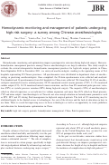 Cover page: Hemodynamic monitoring and management of patients undergoing high-risk surgery: a survey among Chinese anesthesiologists