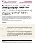 Cover page: Trimethylamine N-oxide is associated with long-term mortality risk: the multi-ethnic study of atherosclerosis.