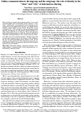 Cover page: Online communication to the ingroup and the outgroup: the role of identity in the “what” and “why” of information sharing