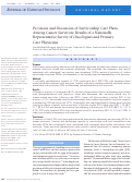 Cover page: Provision and discussion of survivorship care plans among cancer survivors: results of a nationally representative survey of oncologists and primary care physicians.