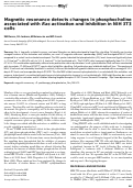 Cover page: Magnetic resonance detects changes in phosphocholine associated with Ras activation and inhibition in NIH 3T3 cells