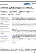 Cover page: Breath‐holding physiology, radiological severity and adverse outcomes in COVID‐19 patients: A prospective validation study