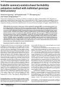 Cover page: Scalable summary-statistics-based heritability estimation method with individual genotype level accuracy.