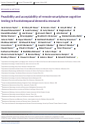 Cover page: Feasibility and acceptability of remote smartphone cognitive testing in frontotemporal dementia research