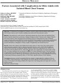 Cover page: Factors Associated with Complications in Older Adults with Isolated Blunt Chest Trauma