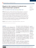 Cover page: Elagolix in the treatment of endometriosis: impact beyond pain symptoms.