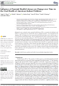 Cover page: Influence of Parental Health Literacy on Change over Time in the Oral Health of American Indian Children