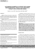 Cover page: Autoimmune Diabetes In A Patient With Human Immunodeficiency Virus on Anti-Retroviral Therapy With Literature Review