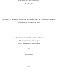 Cover page: The Impact of Innovation, Regulation, and Market Power on Economic Development: Evidence from the American West