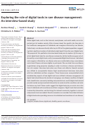 Cover page: Exploring the role of digital tools in rare disease management: An interview-based study.