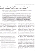 Cover page: Computed Tomography Measurements of Sarcopenia Predict Length of Stay in Older Burn Patients