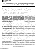 Cover page: Early mammalian recovery after the end-Cretaceous mass extinction: A high-resolution view from McGuire Creek area, Montana, USA