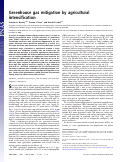 Cover page: Greenhouse gas mitigation by agricultural intensification