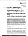 Cover page: Cost-effectiveness analysis of pre-exposure prophylaxis for the prevention of HIV in men who have sex with men in South Korea: a mathematical modelling study