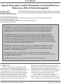 Cover page: Topical Tranexamic Acid for Hemostasis of an Oral Bleed in a Patient on a Direct Oral Anticoagulant