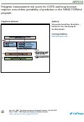 Cover page: Polygenic transcriptome risk scores for COPD and lung function improve cross-ethnic portability of prediction in the NHLBI TOPMed program