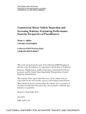 Cover page: Commercial Motor Vehicle Inspection and Screening Stations: Evaluating Performance from the Perspective of Practitioners