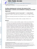 Cover page: Kindling epileptogenesis and panic-like behavior: Their bidirectional connection and contribution to epilepsy-associated depression