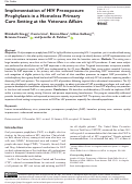 Cover page: Implementation of HIV Preexposure Prophylaxis in a Homeless Primary Care Setting at the Veterans Affairs.