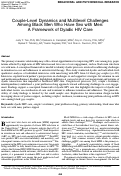 Cover page: Couple-Level Dynamics and Multilevel Challenges Among Black Men Who Have Sex with Men: A Framework of Dyadic HIV Care