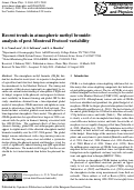 Cover page: Recent trends in atmospheric methyl bromide: analysis of post-Montreal Protocol variability