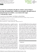 Cover page: Sensitivities of subgrid-scale physics schemes, meteorological forcing, and topographic radiation in atmosphere-through-bedrock integrated process models: a case study in the Upper Colorado River basin