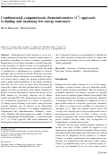 Cover page: Combinatorial–computational–chemoinformatics (C3) approach to finding and analyzing low-energy tautomers