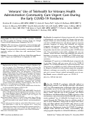 Cover page: Veterans’ Use of Telehealth for Veterans Health Administration Community Care Urgent Care During the Early COVID-19 Pandemic