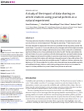 Cover page: A study of the impact of data sharing on article citations using journal policies as a natural experiment