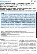 Cover page: Single Unpurified Breast Tumor-Initiating Cells from Multiple Mouse Models Efficiently Elicit Tumors in Immune-Competent Hosts