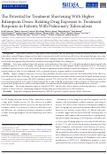 Cover page: The Potential for Treatment Shortening With Higher Rifampicin Doses: Relating Drug Exposure to Treatment Response in Patients With Pulmonary Tuberculosis