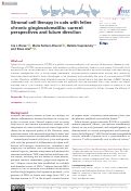 Cover page: Stromal cell therapy in cats with feline chronic gingivostomatitis: current perspectives and future direction.