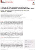 Cover page: Prothionamide Dose Optimization Using Population Pharmacokinetics for Multidrug-Resistant Tuberculosis Patients