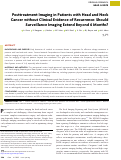 Cover page: Posttreatment Imaging in Patients with Head and Neck Cancer without Clinical Evidence of Recurrence: Should Surveillance Imaging Extend Beyond 6 Months?