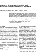 Cover page: Quantifying the properties of two-layer turbid media with frequency-domain diffuse reflectance.