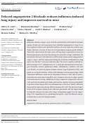 Cover page: Delayed angiopoietin‐2 blockade reduces influenza‐induced lung injury and improves survival in mice