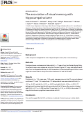 Cover page: The association of visual memory with hippocampal volume.