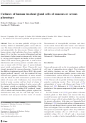 Cover page: Cultures of human tracheal gland cells of mucous or serous phenotype