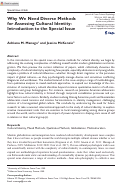 Cover page: Why We Need Diverse Methods for Assessing Cultural Identity: Introduction to the Special Issue