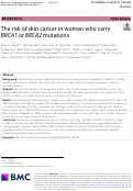 Cover page: The risk of skin cancer in women who carry BRCA1 or BRCA2 mutations.