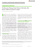 Cover page of To Reverse Rising Heart Failure Mortality, We Must Address Evidence Gaps