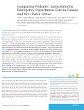 Cover page: Comparing Pediatric Gastroenteritis Emergency Department Care in Canada and the United States