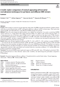 Cover page: A multi-reader comparison of normal-appearing white matter normalization techniques for perfusion and diffusion MRI in brain tumors