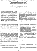 Cover page: The Intervention Trigger Model: Computational Modelling of Air Traffic Control