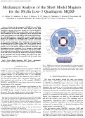 Cover page: Mechanical Analysis of the Short Model Magnets for the Nb $_{3}$Sn Low-$\beta$ Quadrupole MQXF