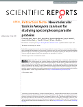 Cover page: Retraction Note: New molecular tools in Neospora caninum for studying apicomplexan parasite proteins