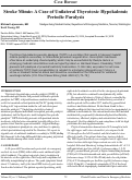 Cover page: Stroke Mimic: A Case of Unilateral Thyrotoxic Hypokalemic Periodic Paralysis