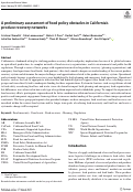 Cover page: A preliminary assessment of food policy obstacles in California's produce recovery networks.