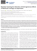 Cover page: Machine learning for detection of heterogeneous effects of Medicaid coverage on depression.